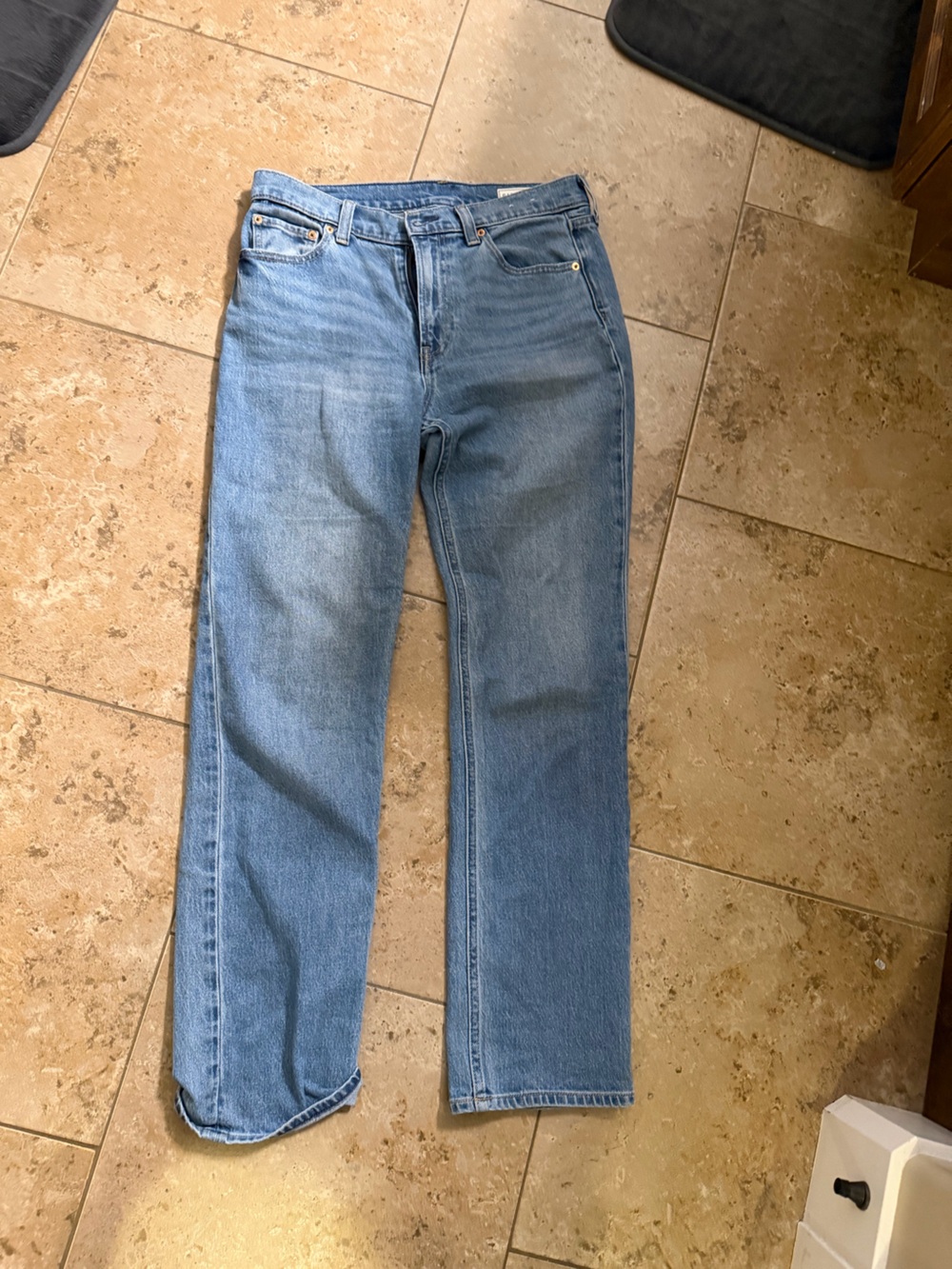 Gap 90s Straight High Rise Jeans in Light Blue Denim